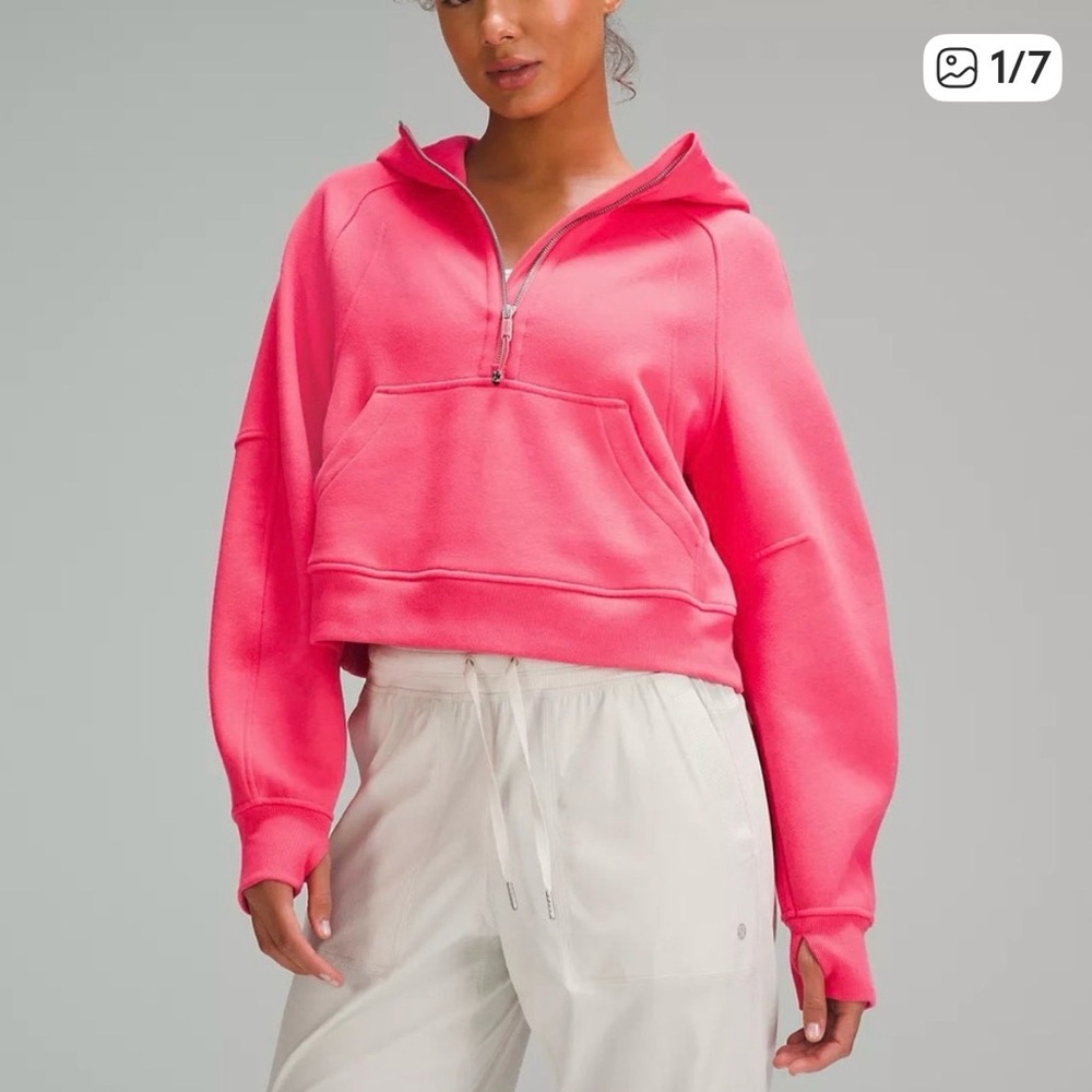 lululemon athletica Bright Pink Half-Zip Hoodie